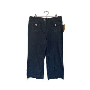 NWT Talbots denim wide leg capris size 14p